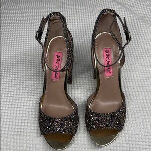 Betsey Johnson Sparkling Multicolor 4” Heels  - Size 6.5